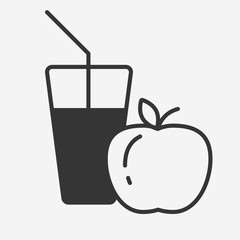 Apple juice icon. New trendy style apple juice vector graphic. New trend line art. Illustration