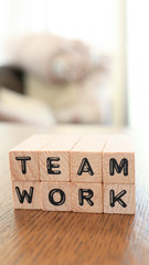 Wooden Text Block of Team work