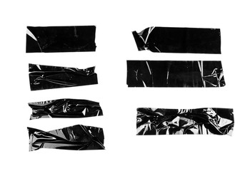 Black electrical tape isolated on white background