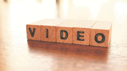Wooden Text Block of Video