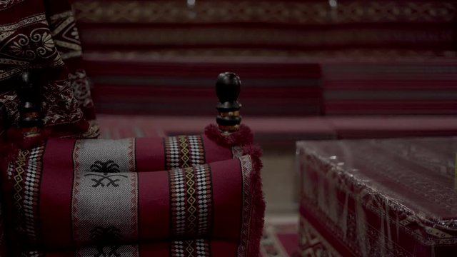  Red Theme Arabian Sadu Weaving Middle Eastern Traditional Rug Texture