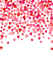 Red flying hearts bright love passion vector background. Amour icons wallpaper.