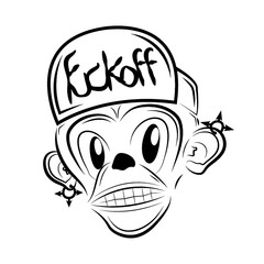 vector illustration of monkey hat