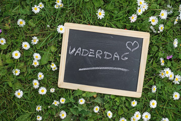 frame with flowers on wooden background