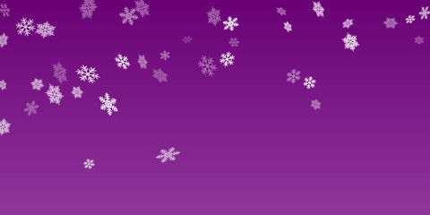 Winter snowflakes border cool vector background. Macro snowflakes flying border graphics, holiday banner with flakes confetti scatter frame, snow elements.