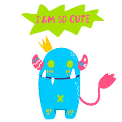 Fototapeta premium Vector isolated cute cartoon monster 