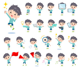 blue clothing boy_Action