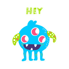 Vector isolated cute cartoon monster 