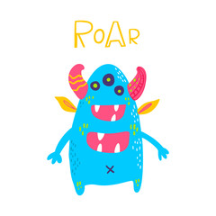 Vector isolated cute cartoon monster 