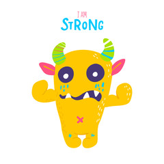 Vector isolated cute cartoon monster 