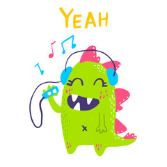 Vector isolated cute cartoon monster 