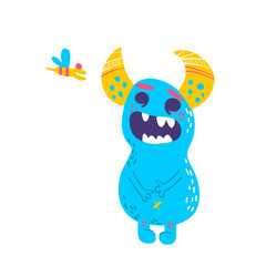 Vector isolated cute cartoon monster 