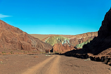 The Valle del Arcoiris rainbow valley in Atacama Desert, Chile