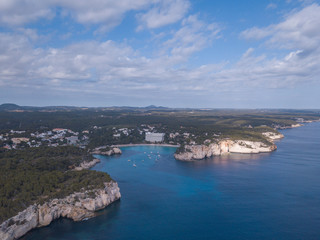 Naklejka na ściany i meble Aerial view of butiful landscape in Menorca Spain