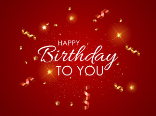 Glossy Happy Birthday Background Vector Illustration