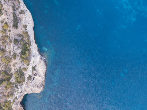 Aerial view of butiful landscape in Menorca Spain