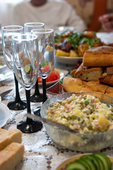 delicious homemade food on the festive table