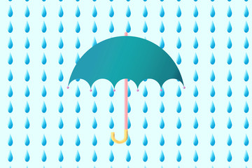 Rain and umbrella.  雨と傘