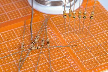 Resistors on circuit board of the electronic device.