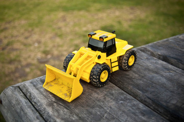 Yellow toy front-loader
