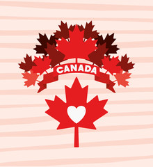 Canada day with maple leaf design