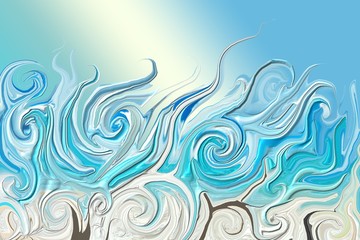 Fototapeta na wymiar background texture sea ocean waves abstraction blue turquoise