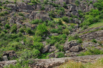 Aktove canyon Voznesenskiy region of Mykolaiv Oblast of Ukraine . landscape park Granite-steppe lands of Buh. Natural Wonders of Ukraine	