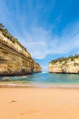 Fototapeta premium View of the Loch Ard Gorge in Port Campbell, Victoria, Australia. Vertical.