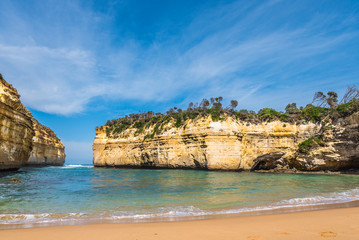 View of the Loch Ard Gorge in Port Campbell, Victoria, Australia.