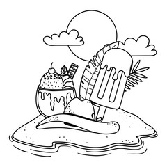 Summer and vacation icon set design