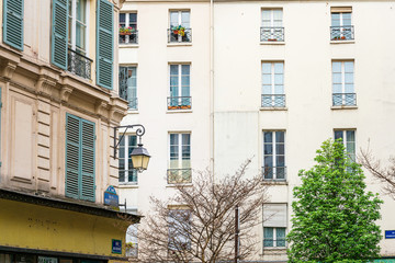 PARIS, FRANCE - MARCH 31, 2019: Antique building view in Paris city, France.