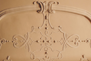 luxury pattern stucco on the wall and ceiling. interior texture, background