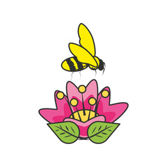 bee insect with flower nature