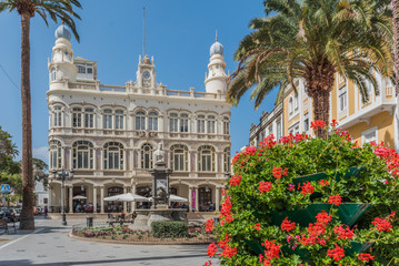 LAS PALMAS DE GRAN CANARIA, CANARY ISLANDS - OCTOBER 03, 2010: Building Literary Cabinet in the historic district. © ggfoto