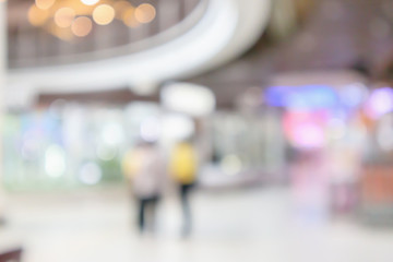 Abstract blur modern shopping mall interior defocused background
