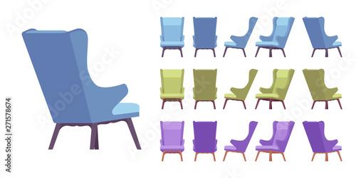 Retro Soft Armchair Set Lounge Chair Interior Decor For