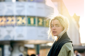 Young woman in Alexanderplatz, Berlin, Germany © gallofilm