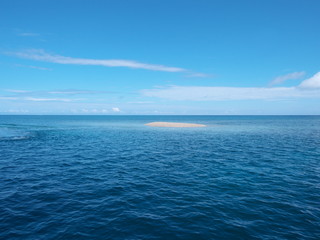 Okinawa,Japan-May 31, 2019: Barasu island, formed with pieces of coral: a very very small desolate island located north of Iriomote island.