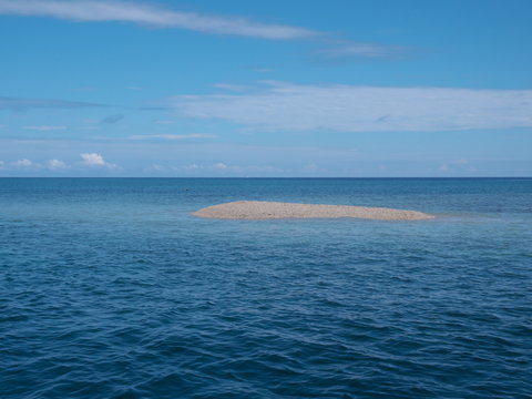 Okinawa,Japan-May 31, 2019: Barasu island, formed with pieces of coral: a very very small desolate island located north of Iriomote island.