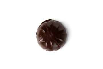 Chocolate marshmallow isolated on white background.