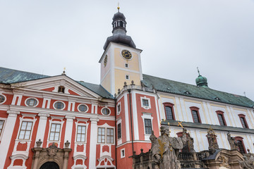 St Adalbert Church of Benedictine Abbey in Broumov town in Czech Republic