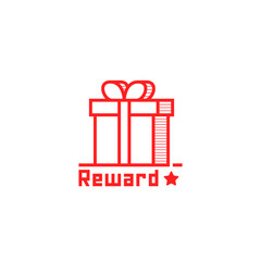 reward logo like thin line giftbox