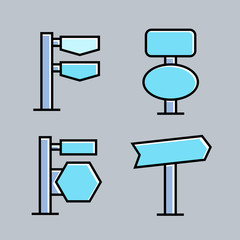 street guidepost and signage set