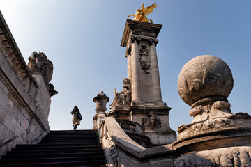 Staircase of the Alexandre 3 bridge in Paris