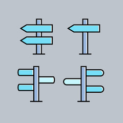 street guidepost and signage set