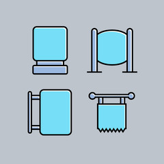 street guidepost and signage set