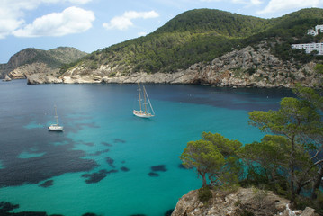 Nord coast of the island of Ibiza.Bay of Saint Miguel.Spain.