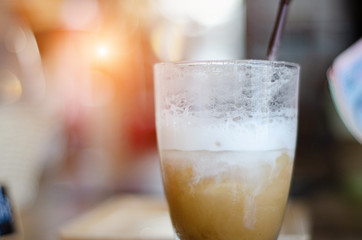 Coffee in the morning shop.Do not focus on objects.