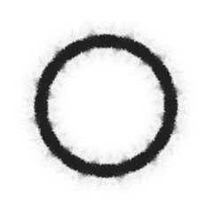 Round spray paint frame. Grunge graffiti background. Vector isolated illustration. Airbrush text banner.