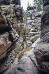 Rock labirynth in Mount Ostas reserve in Table Mountains, part of Broumovsko Protected Landscape Area in Czech Republic